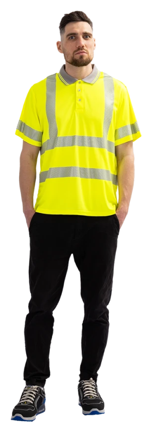 Рубашка ПОЛО(СП-3), Со - 2-й класс защиты, флуоресцентный желтый