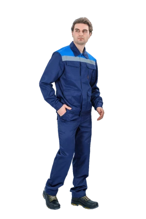 Костюм мужской КЕРН от механических воздействий и ОПЗ (куртка, брюки), синий /василек