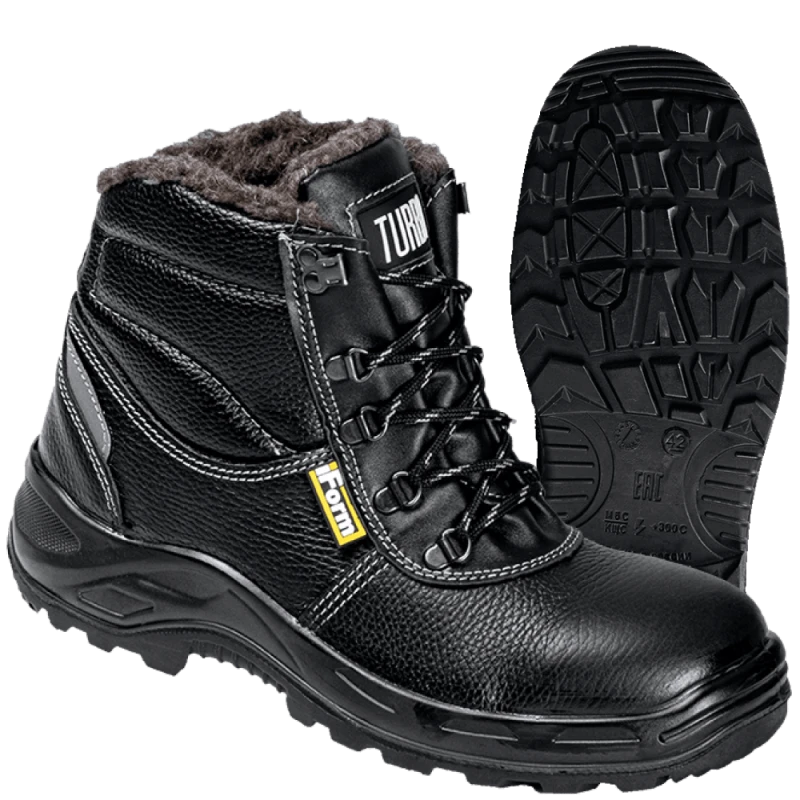 Ботинки TURBO с КП шерст. мех, хромовые ПУ/нитрил (Бот. 115)