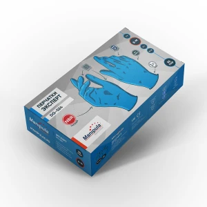 Перчатки ЭКСПЕРТ (DG-024), нитрил, 0.13 мм, неопудренные, текстурированные, цвет синий