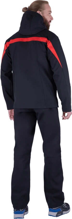 Куртка СОФТШЕЛЛ, черный-красный Кур 903