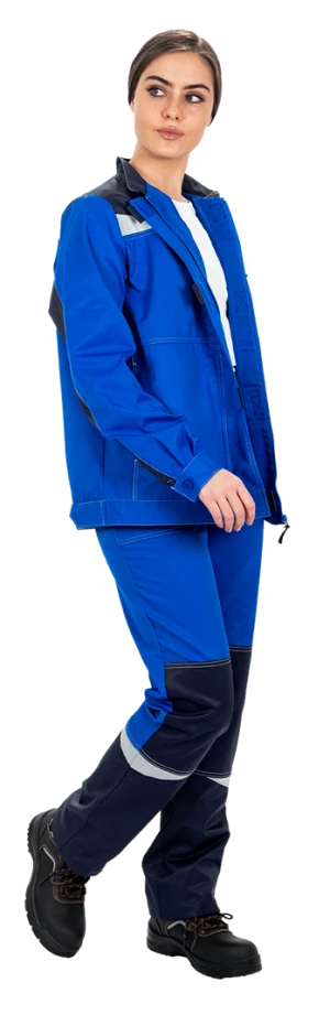 Костюм женский КМ-10 ЛЮКС от механических воздействий и ОПЗ (куртка, брюки), василек/синий Кос 065