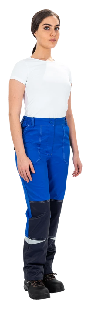 Костюм женский КМ-10 ЛЮКС от механических воздействий и ОПЗ (куртка, брюки), василек/синий