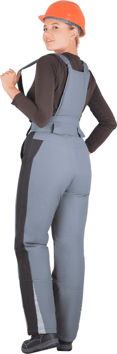 Брюки женские ХАЙ-ТЕК от пониженных температур воздуха и ветра, механических воздействий и ОПЗ, серый/черный Брю 623