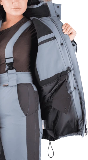 Брюки женские ХАЙ-ТЕК от пониженных температур воздуха и ветра, механических воздействий и ОПЗ, серый/черный Брю 623