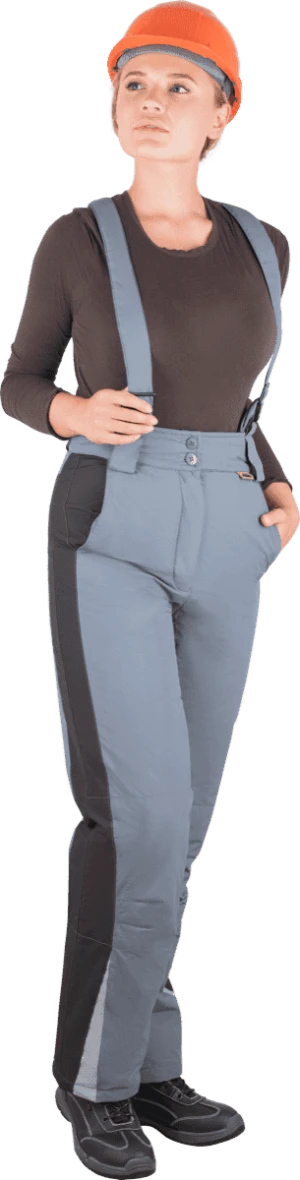 Брюки женские ХАЙ-ТЕК от пониженных температур воздуха и ветра, механических воздействий и ОПЗ, серый/черный Брю 623