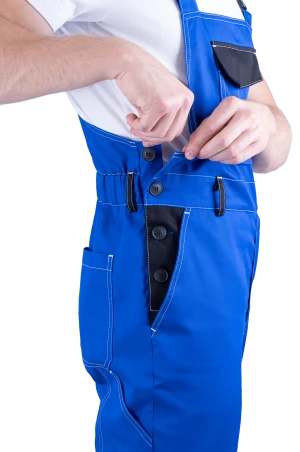 Костюм мужской ПРАКТИК от механических воздействий и ОПЗ (куртка, полукомбинезон), василек/черный Кос 025