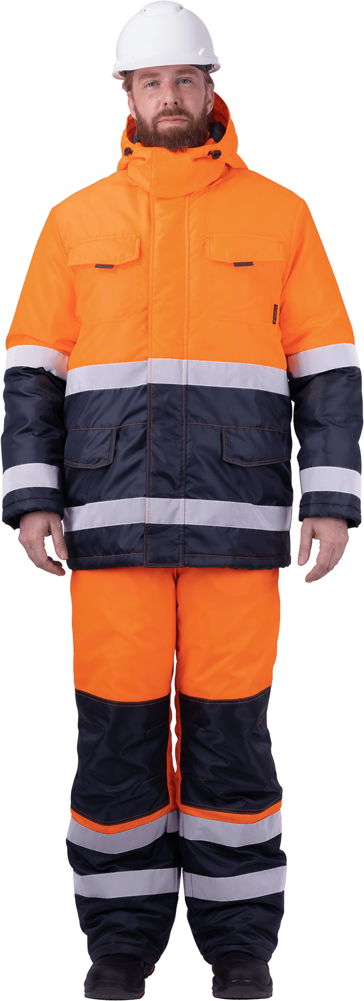Костюм БРАЙТ зимний, Со - 3-й класс защиты, Тнв - 2-й класс защиты, флуоресцентный оранжевый-синий Кос 763