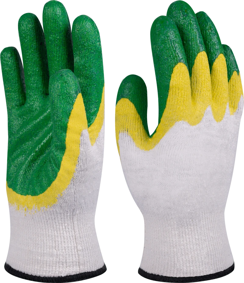 Перчатки ГРИН УТЕПЛЕННЫЕ, (Л-21-13) х/б с 2-м латексом Пер 083