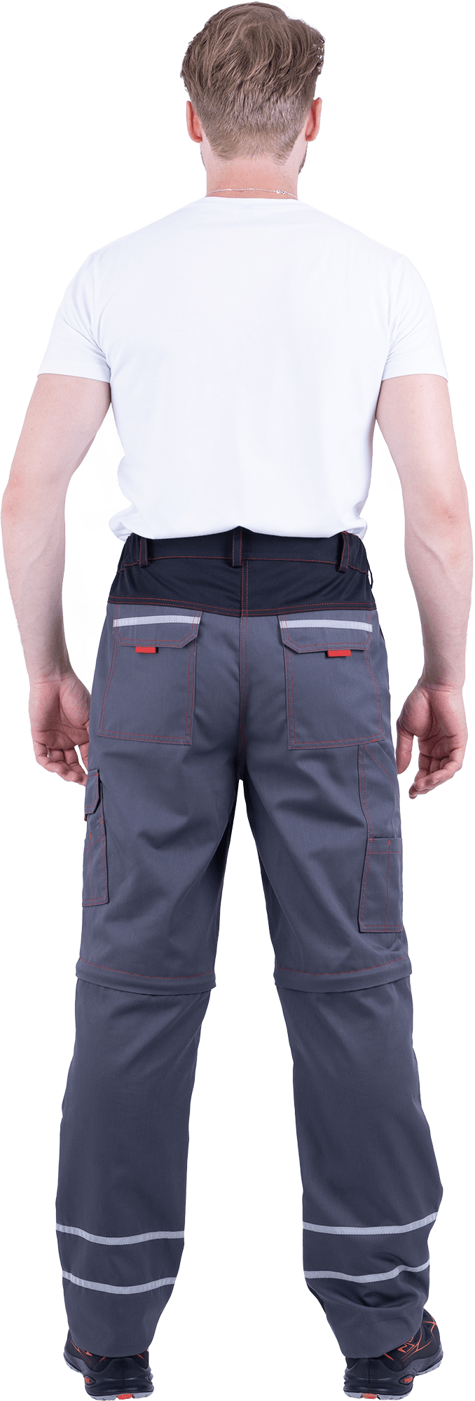 Брюки мужские ХАЙ-ТЕК от механических воздействий и ОПЗ, серый/красный/черный Брю 719