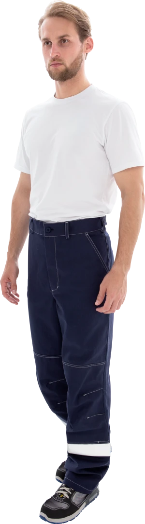 Костюм мужской МЕГАСТАТОЙЛ  от нефтепродуктов, кратковременного воздействия пламени, статического электричества, темно-синий/серый/оранж