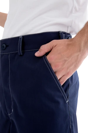 Костюм мужской МЕГАСТАТОЙЛ  от нефтепродуктов, кратковременного воздействия пламени, статического электричества, темно-синий/серый/оранж