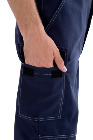 Костюм мужской МЕГАСТАТОЙЛ  от нефтепродуктов, кратковременного воздействия пламени, статического электричества, темно-синий/серый/оранж