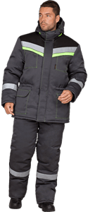 Костюм УРЕНГОЙ зимний, серый-черный, 4 кл пояс Кос 314