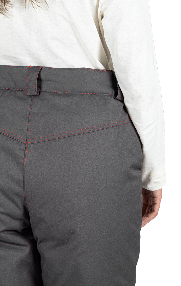 Костюм женский КМ-10 ЛЮКС от пониженных температур воздуха и ветра, механических воздействий и ОПЗ (куртка, брюки), серый/красный/черный