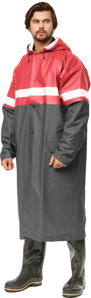 Плащ НЕПТУН влагозащитный красный/серый, арт. Н001-00 Плащ 547