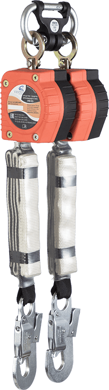 СИЗ втягивающего типа НВ-02 (vnt НВ02 duo 0052) (двухплечевое) с карабином "Стальной Монтажный малый" Поя 171.0052