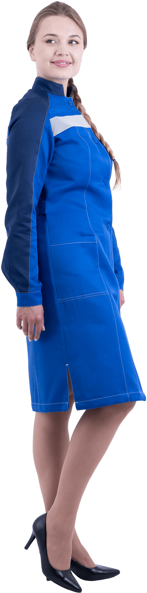 Халат РОУД летний, василек-т.синий, женский