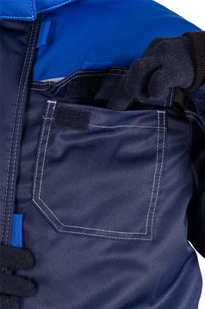 Костюм женский КМ-10 ЛЮКС от пониженных температур воздуха и ветра, механических воздействий и ОПЗ (куртка, брюки), синий/василек