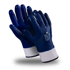 Перчатки MS Нитрил КП (MS-121), джерси, нитрил полный, крага, цвет синий Пер 677