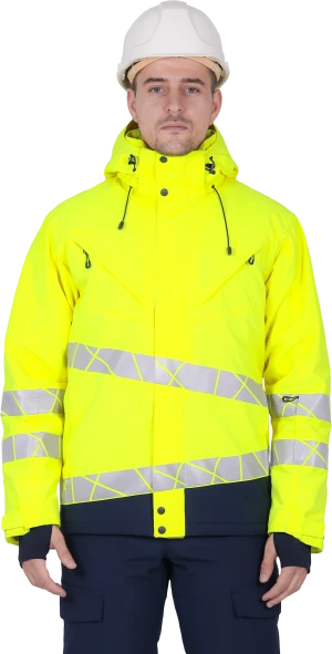 Куртка мужская утепленная ACTIVE, флуоресцентный желтый-синий