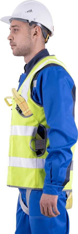 Жилет-накидка сигнальный для страховочной привязи, от механических воздействий и ОПЗ, флуоресцентный жёлтый Жил 522