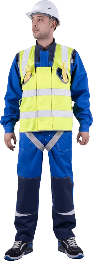 Жилет-накидка сигнальный для страховочной привязи, от механических воздействий и ОПЗ, флуоресцентный жёлтый