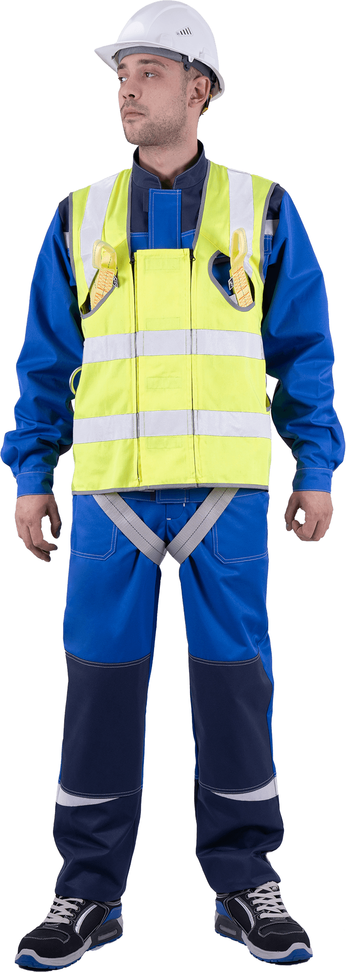 Жилет-накидка сигнальный для страховочной привязи, от механических воздействий и ОПЗ, флуоресцентный жёлтый Жил 522