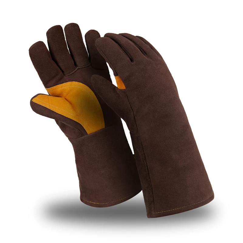 Краги ФЛАГМАН ФРОСТ (WG-792), спилок, искусственный мех, арамидная нить, 410 мм, цвет коричневый Пер 689