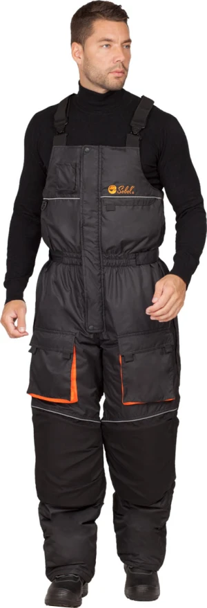 Костюм ЧЕМАЛ утеплённый, черный-оранжевый Кос 475