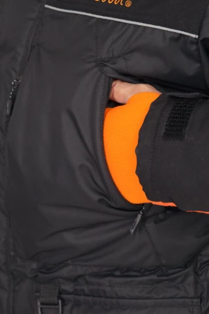 Костюм ЧЕМАЛ утеплённый, черный-оранжевый Кос 475