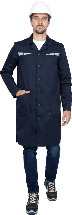 Халат мужской ОПЕРАТОР от общих производственных загрязнений (облегченный), цвет темно-синий