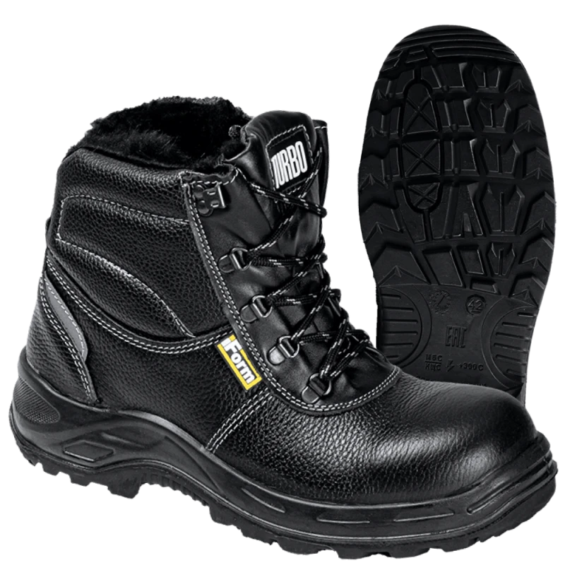 Ботинки TURBO с КП нат. мех, хромовые ПУ/нитрил (Бот. 120)