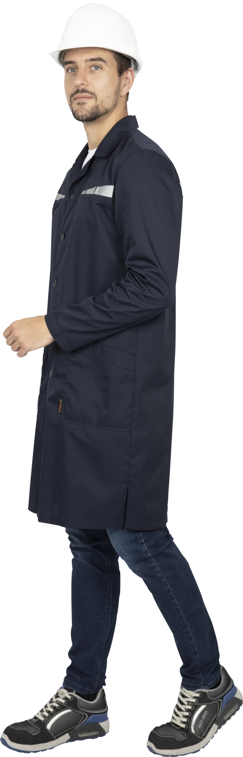 Халат мужской ОПЕРАТОР от общих производственных загрязнений (облегченный), цвет темно-синий Хал 880