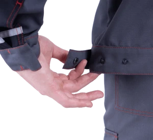 Куртка мужская ХАЙ-ТЕК от механических воздействий и ОПЗ, серый/красный/черный Кур 679