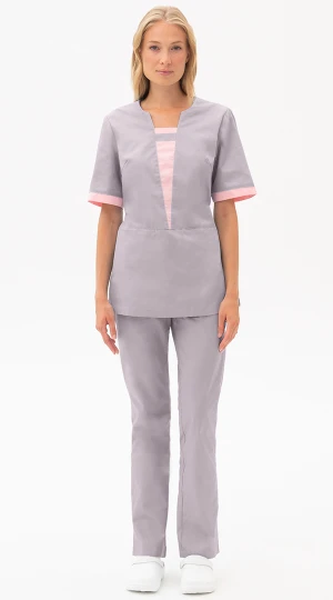 Костюм САНДРА, серый-св.розовый Кос 702