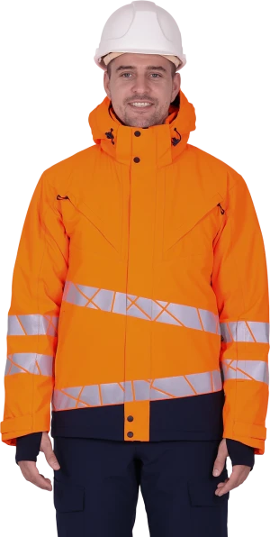 Куртка мужская утепленная ACTIVE, флуоресцентный оранжевый-синий