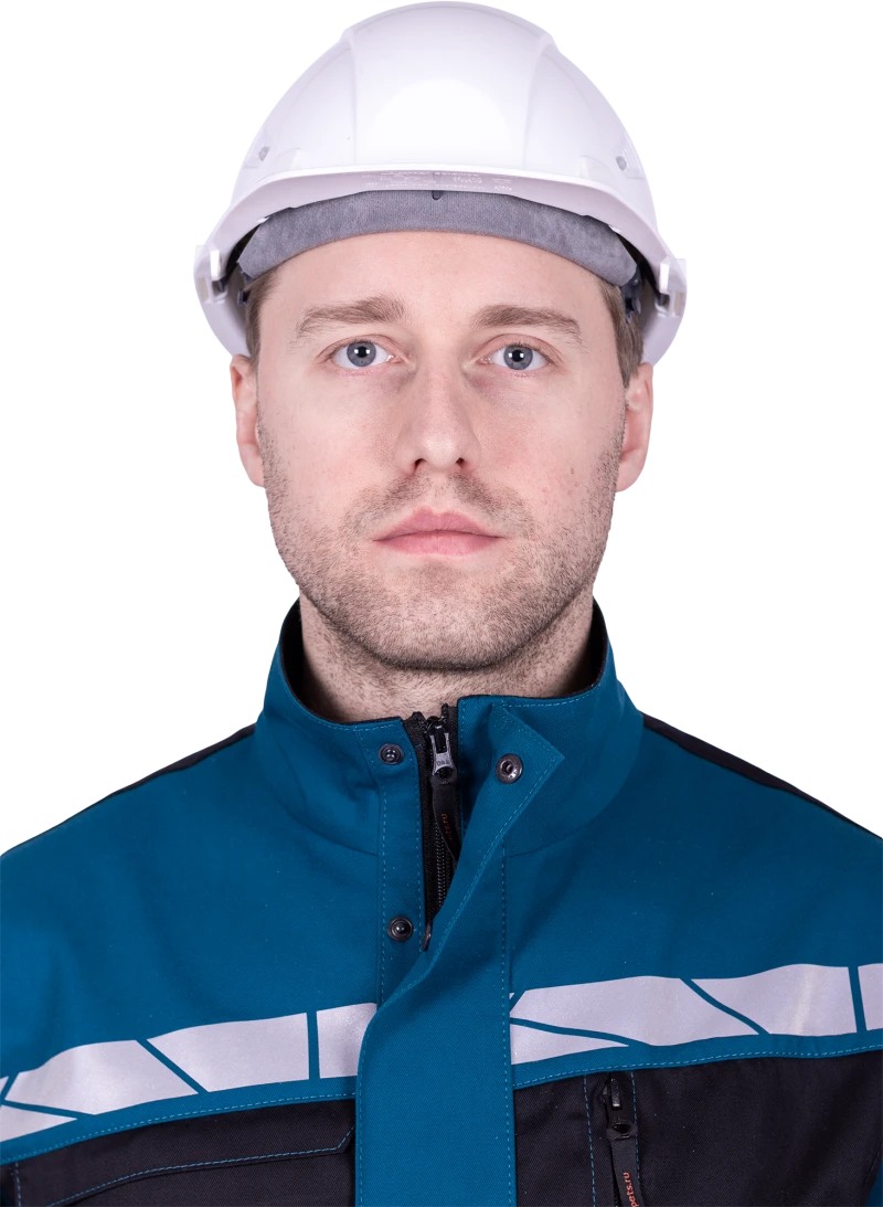 Куртка мужская СТРОНГ от механических воздействий и ОПЗ, цвет бирюза/черный Кур 1607