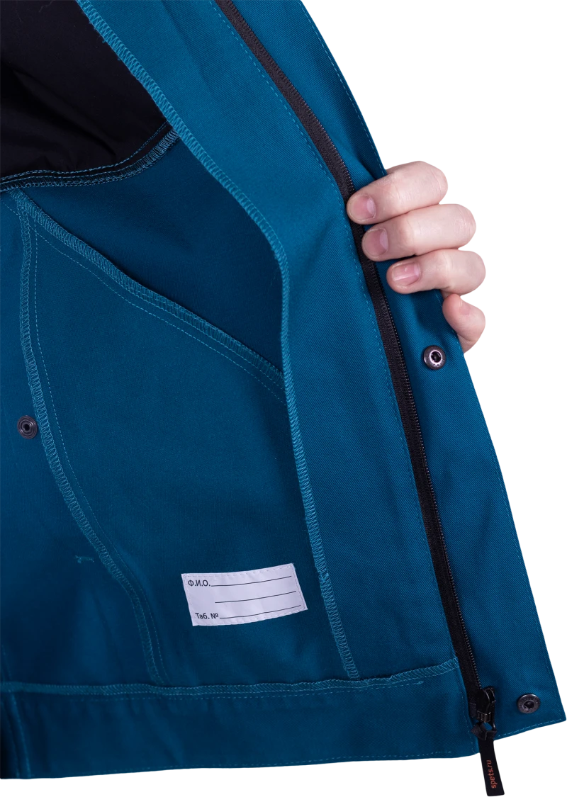 Куртка мужская СТРОНГ от механических воздействий и ОПЗ, цвет бирюза/черный Кур 1607