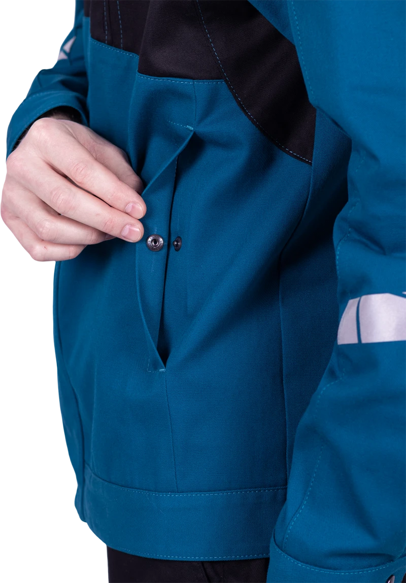 Куртка мужская СТРОНГ от механических воздействий и ОПЗ, цвет бирюза/черный Кур 1607