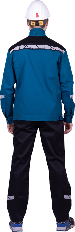 Куртка мужская СТРОНГ от механических воздействий и ОПЗ, цвет бирюза/черный Кур 1607