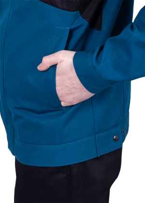 Куртка мужская СТРОНГ от механических воздействий и ОПЗ, цвет бирюза/черный Кур 1607