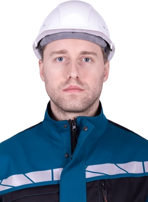 Куртка мужская СТРОНГ от механических воздействий и ОПЗ, цвет бирюза/черный Кур 1607