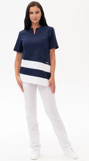 Блуза ЛИНА, сине-белая Блу 013