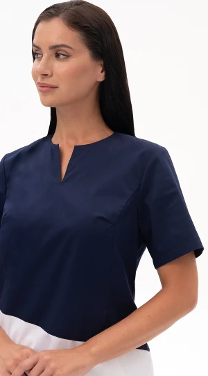 Блуза ЛИНА, сине-белая Блу 013