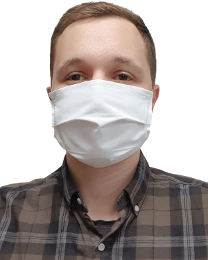 Маска для лица Бязь 120 г/м2, белая, прямоугольная Маск 008/1