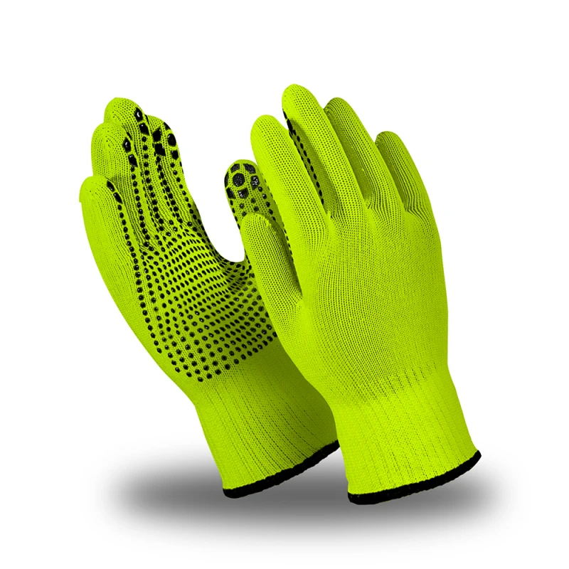 Перчатки АКРИЛОН (MS-181), акрил, SlipGrip, оверлок, цвет салатовый Пер 754