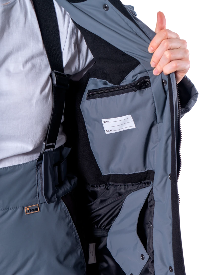 Куртка женская ХАЙ-ТЕК SAFETY от пониженных температур воздуха и ветра, механических воздействий и ОПЗ, серый/красный/черный Кур 237