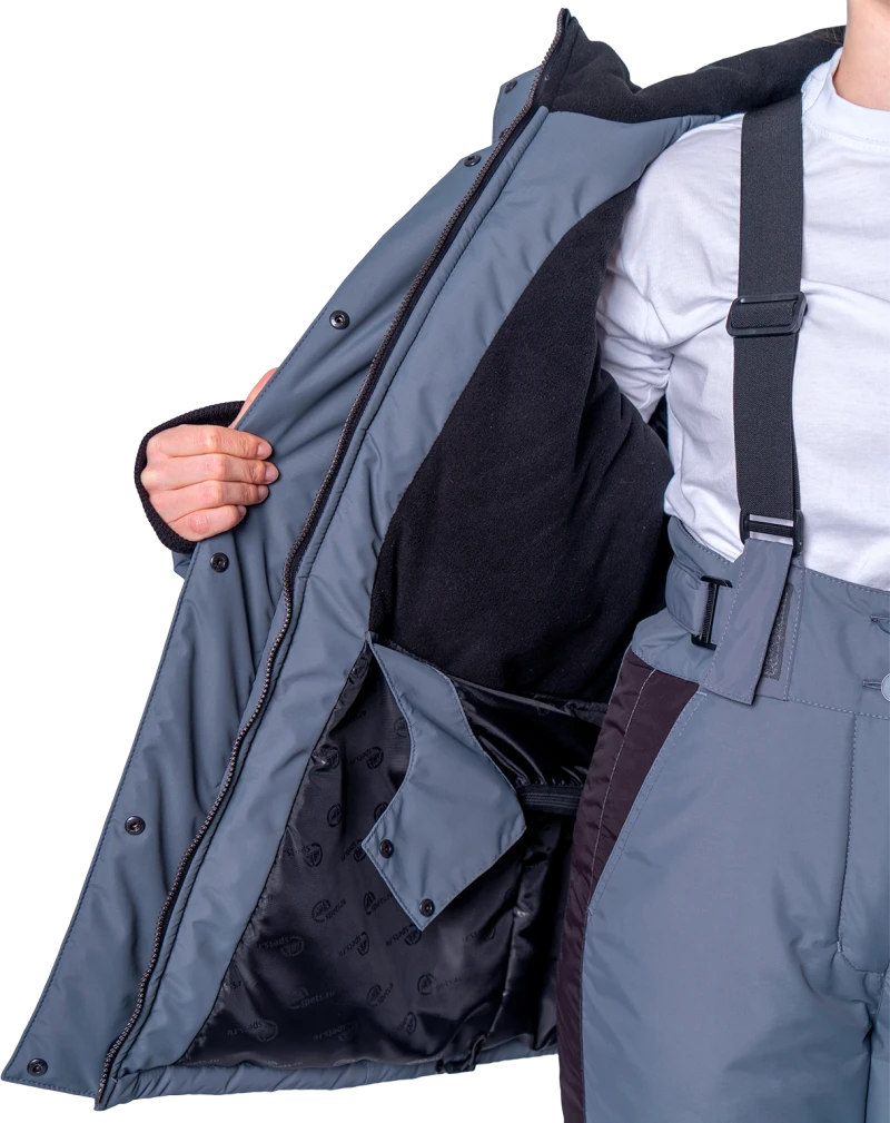 Куртка женская ХАЙ-ТЕК SAFETY от пониженных температур воздуха и ветра, механических воздействий и ОПЗ, серый/красный/черный Кур 237