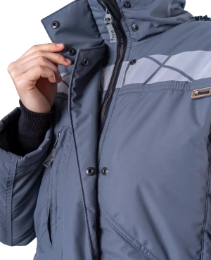 Куртка женская ХАЙ-ТЕК SAFETY от пониженных температур воздуха и ветра, механических воздействий и ОПЗ, серый/красный/черный Кур 237